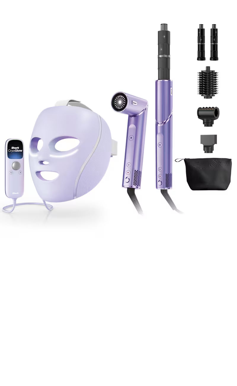 Shark CryoGlow™ LED Mask and Shark FlexStyle Purple Bundle